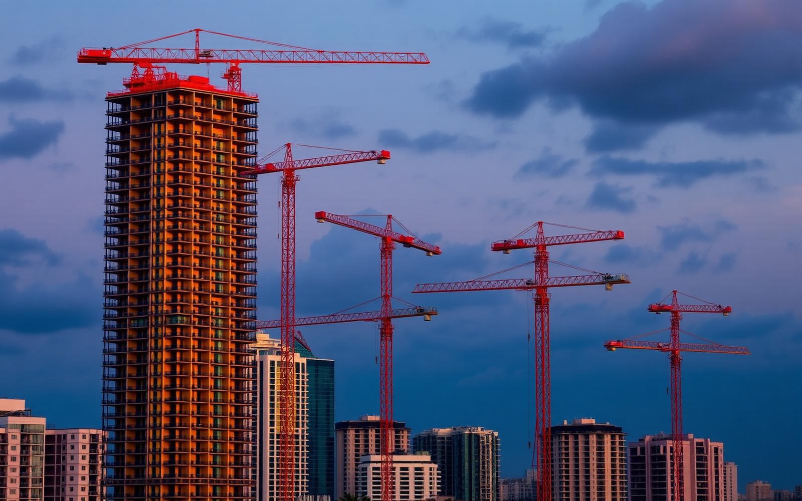 Miami skyline cranes